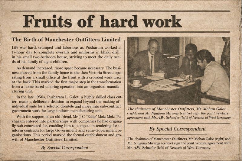 Fruits of hard work — newspaper feature late 1950s
